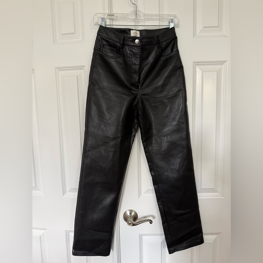 Faux leather pants